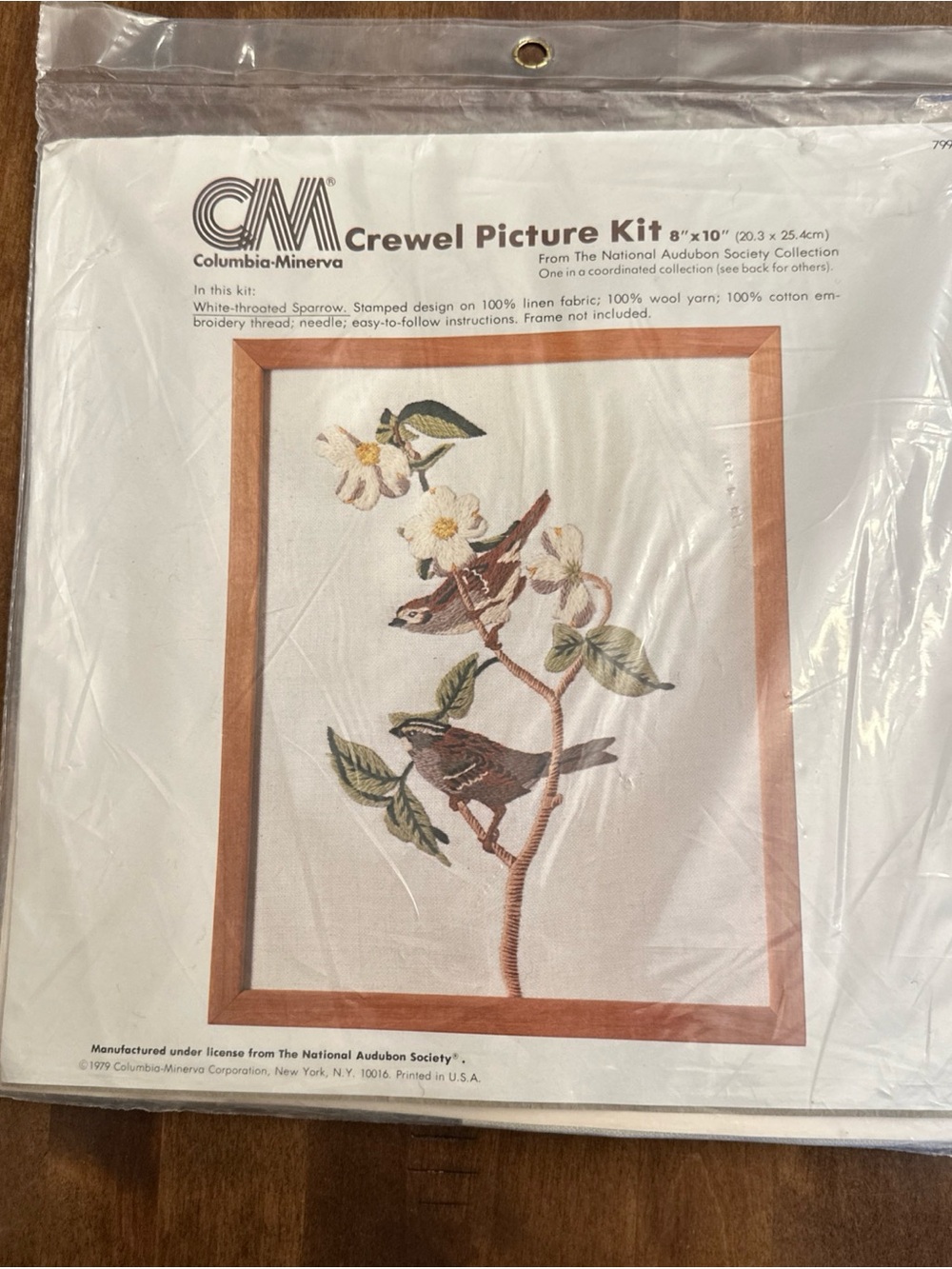 VTG 1979 Columbia Minerva CM Crewel Picture Kit #7995 National Audubon Birds